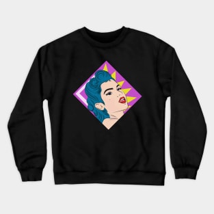 Diseño original de dama de los años 50s estilo arte pop Crewneck Sweatshirt